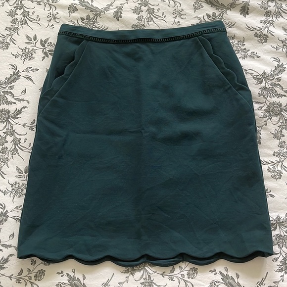 Skies Are Blue (Stitch Fix) Berenice Scallop Hem Skirt in Teal - Picture 3 of 9